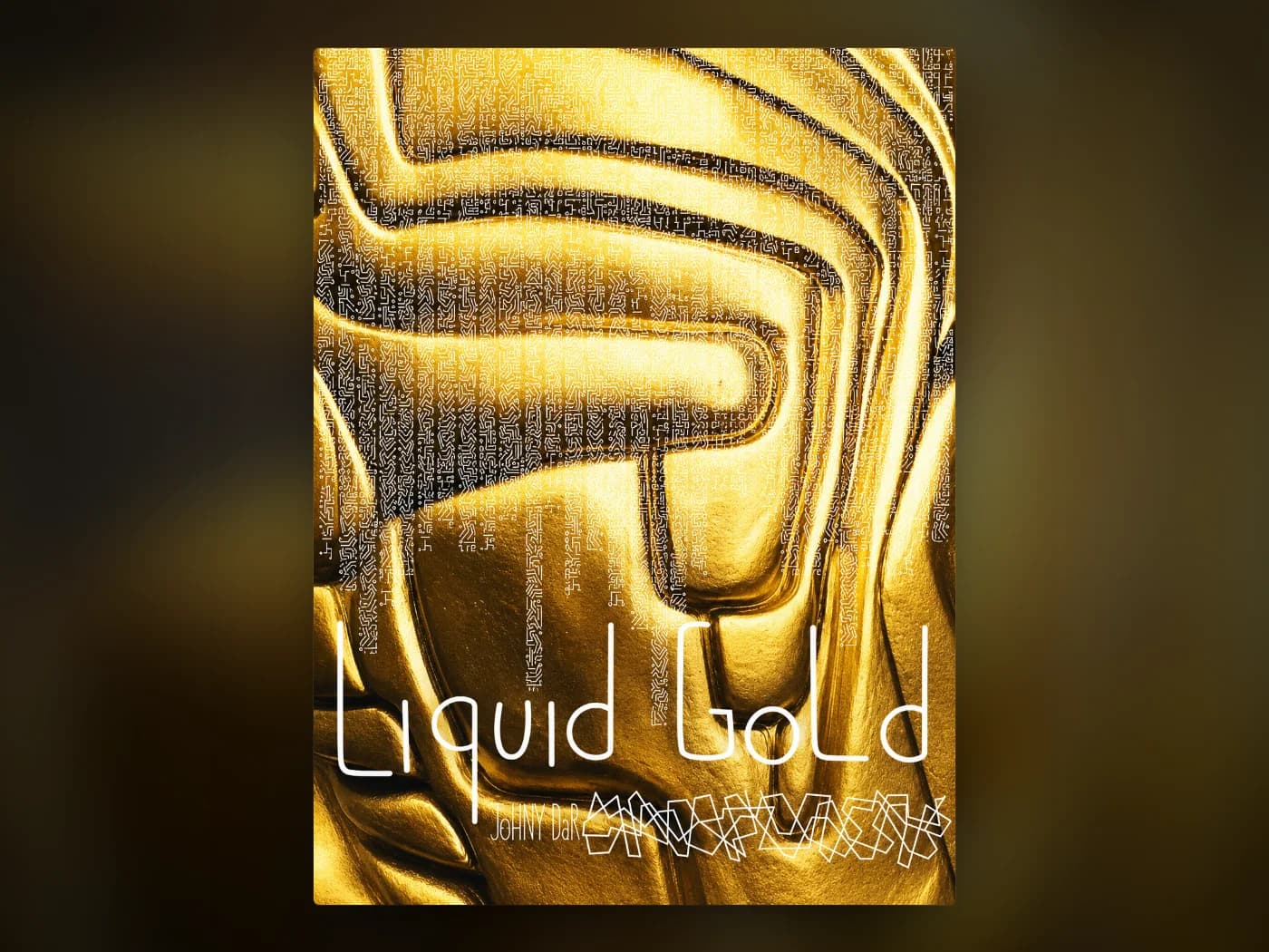 The Liquid Gold album cover by Johny Dar, gold relief lettering